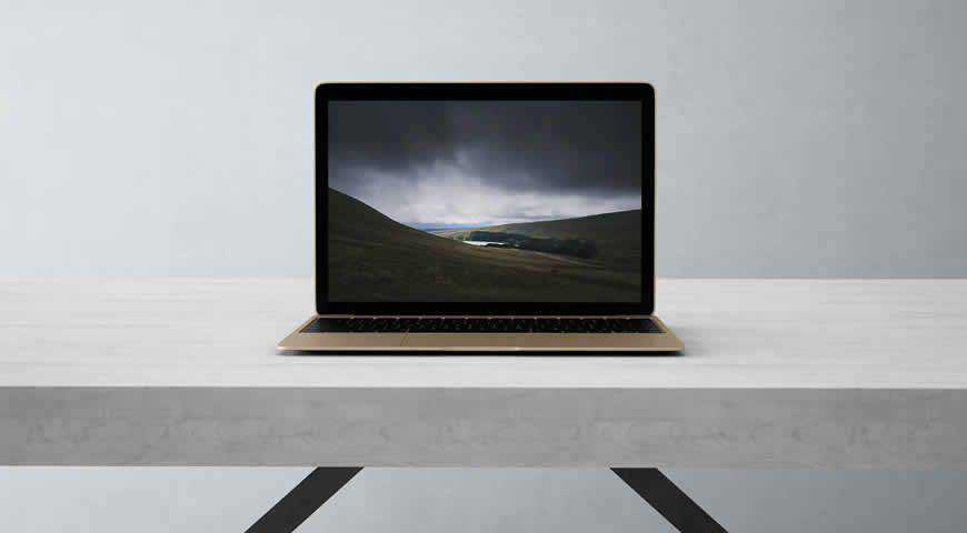 Template Mockup Photoshop PSD Laptop Fotorealistik