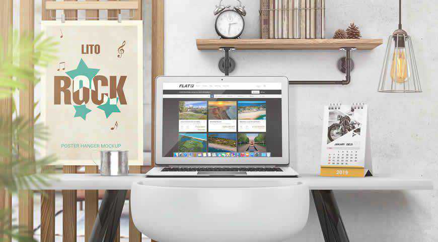 Templat Mockup PSD Laptop Photoshop