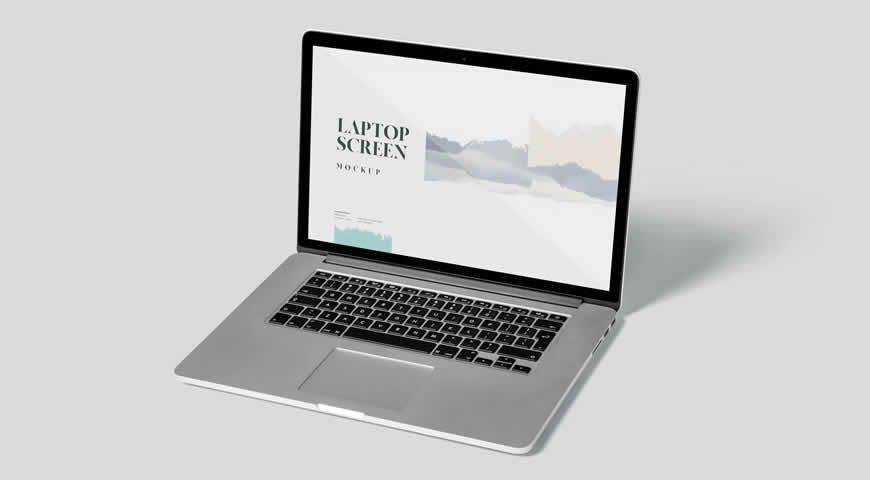 Template Mockup PSD Layar Laptop Photoshop