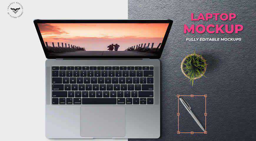 Templat Mockup PSD Laptop Photoshop