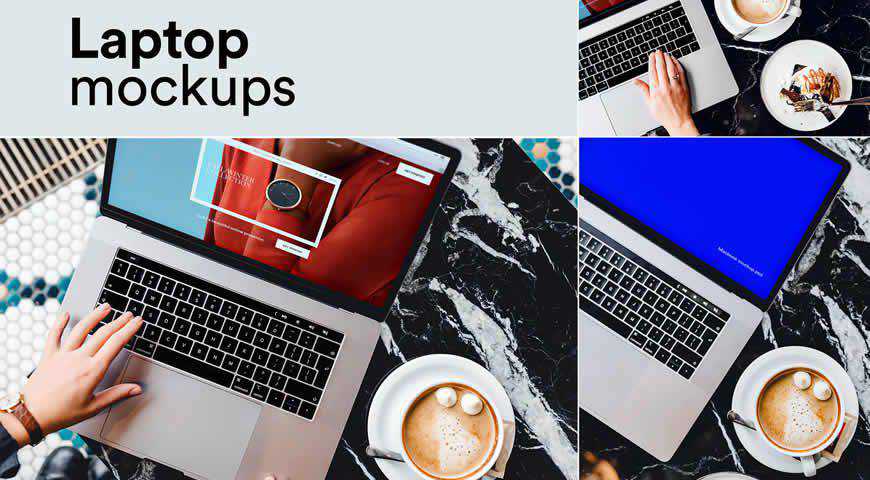 Kopi Laptop Photoshop PSD Template Mockup