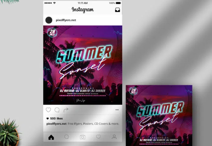 Summer Sunset Party – Banner do Instagram