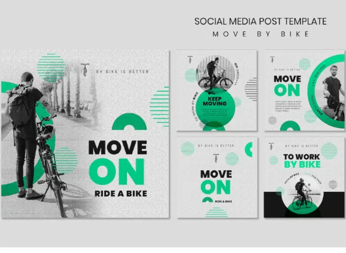 Move by Bike - Conjunto de modelos de mídia social