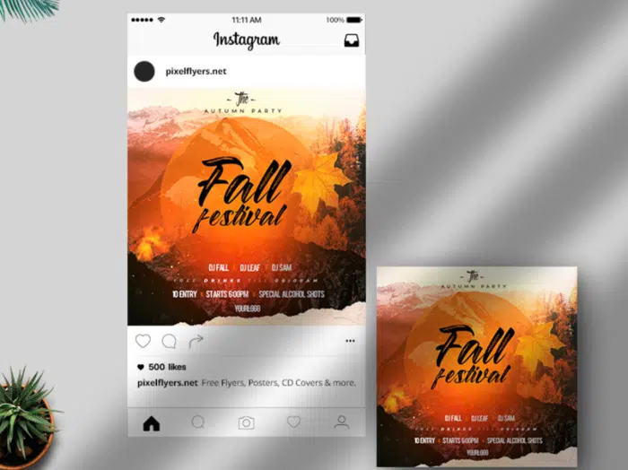 Festival d'autunno - Modello di banner di Instagram