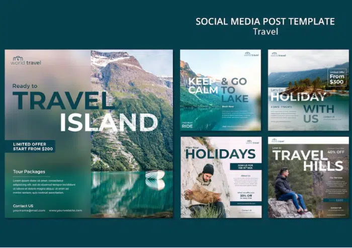 Viagem – Conjunto de modelos de postagem do Instagram