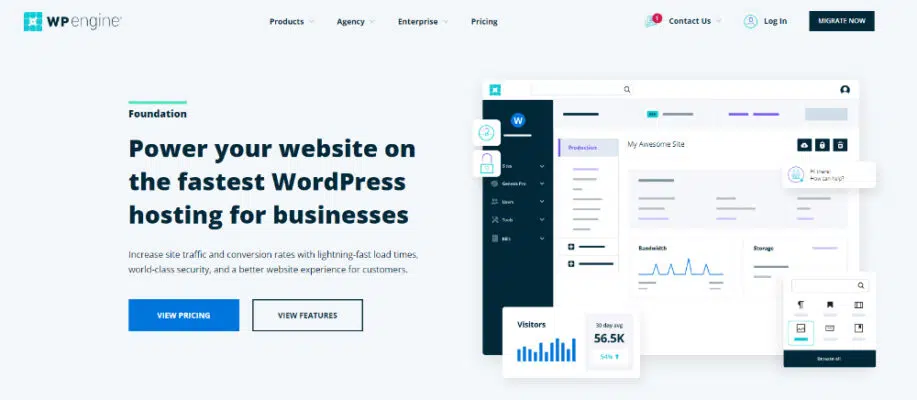 WP Engine - أفضل استضافة سحابية لمزود WordPress