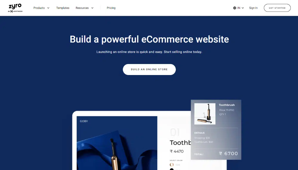 Zyro: Bester Website-Builder für Online-Shop-Neulinge