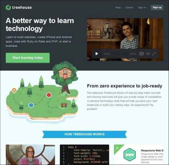 Tutorials für Online-Webdesign-Kurse von TreeHouse