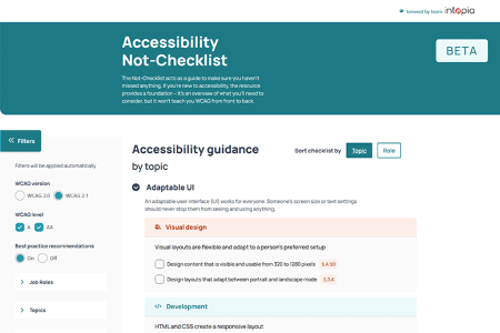 Piccolo piccolo strumento per i web designer Accessibilità Not-Checklist