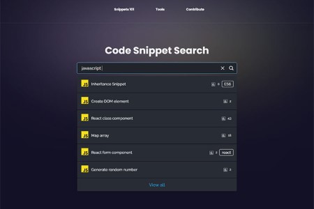 Winziges kleines Tool für die Code-Snippet-Suche von Webdesignern