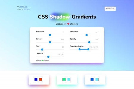 Крошечный инструмент для веб-дизайнеров CSS Shadow Gradients