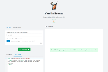 Petit outil pour les concepteurs Web Vanilla Breeze