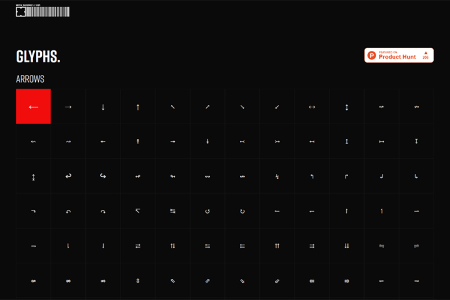网页设计师的小工具 Glyphs