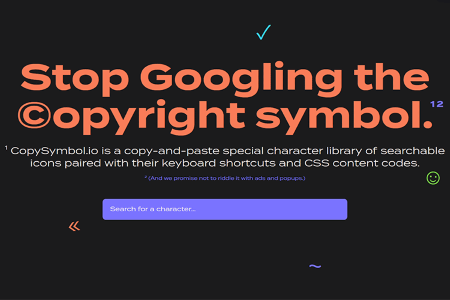 Małe narzędzie dla projektantów stron internetowych CopySymbol