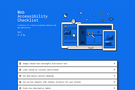 Piccolo piccolo strumento per i web designer Lista di controllo per l'accessibilità al web