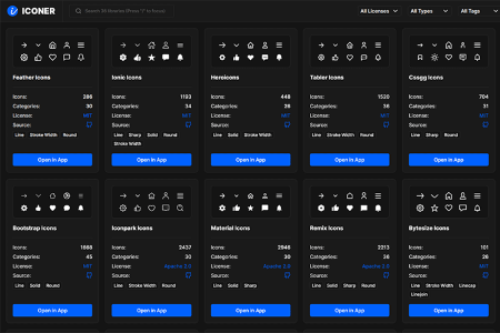 Pequena ferramenta para Web Designers Iconer