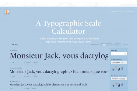 Instrument mic pentru web designeri Un calculator la scară tipografică