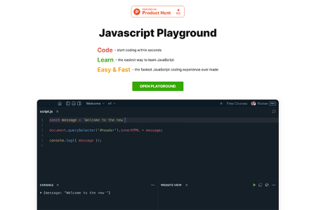 Piccolo piccolo strumento per i web designer Javascript Playground