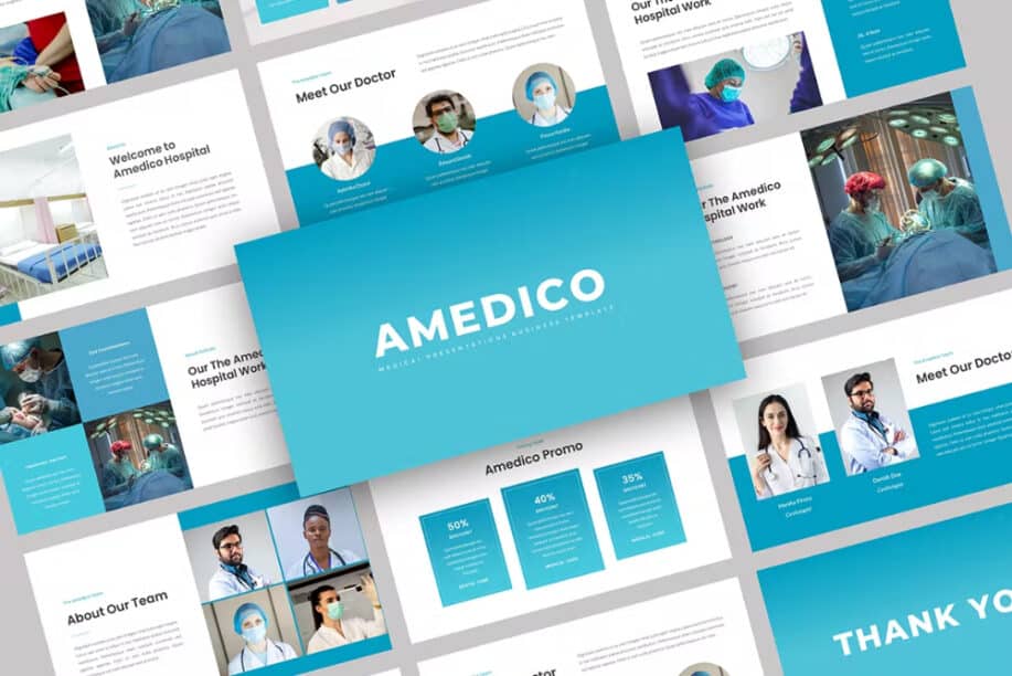 최고의 간호 파워포인트 템플릿: Amedico