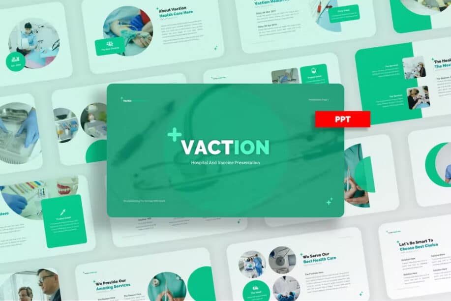 最高の看護 PowerPoint テンプレート: Vaction Medice and Vaccine