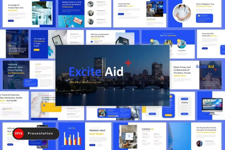 Templat PowerPoint Keperawatan Terbaik: Excite Aid