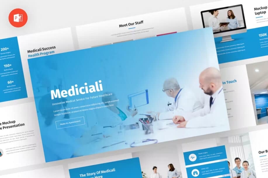 最佳護理 PowerPoint 模板：Mediciali