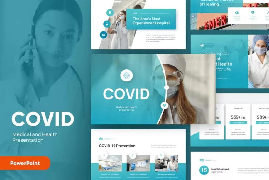 Melhor modelo de PowerPoint de enfermagem: COVID - modelo PPT médico