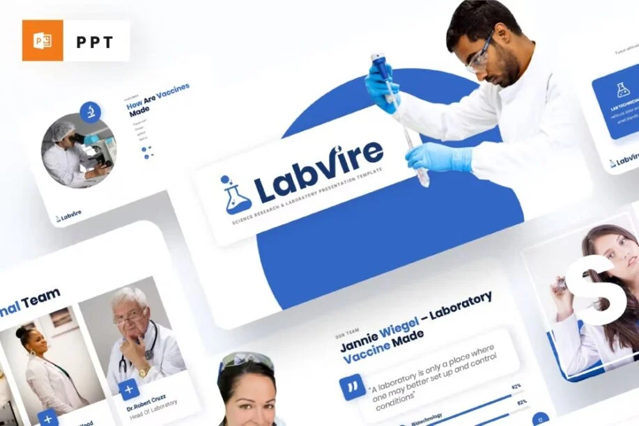 Labvire - Modèle PowerPoint de recherche scientifique