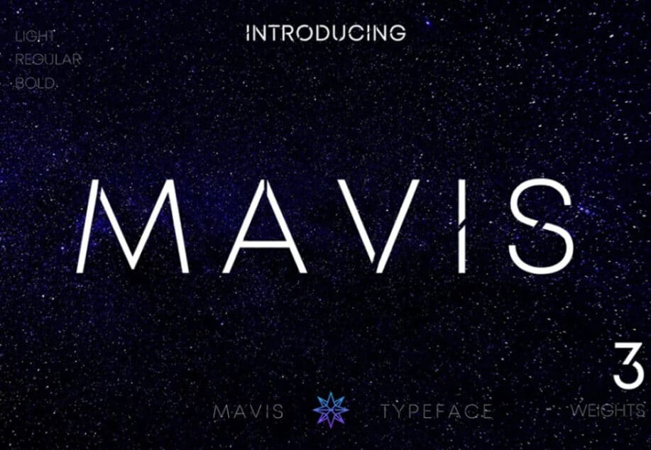 Mavis Sans - Carattere tipografico futuristico