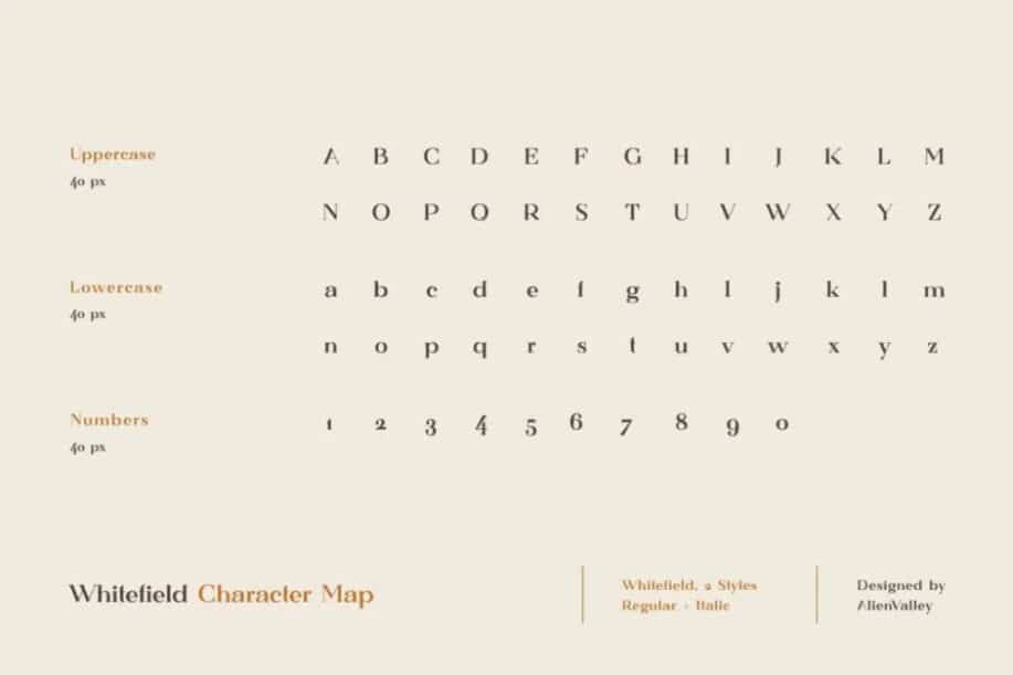 Whitefield – Serif ที่สร้างขึ้นด้วยมือ