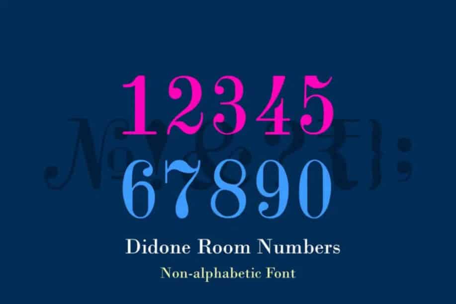 Didone หมายเลขห้องแสดงตระกูลแบบอักษร