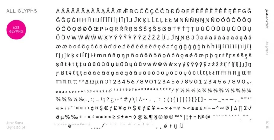 JUST Sans – クリーンでモダンな最小限の幾何学書体