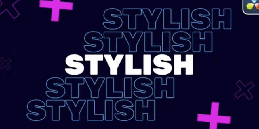 Stylish Typography Intro free davinci menyelesaikan desain gerak video template