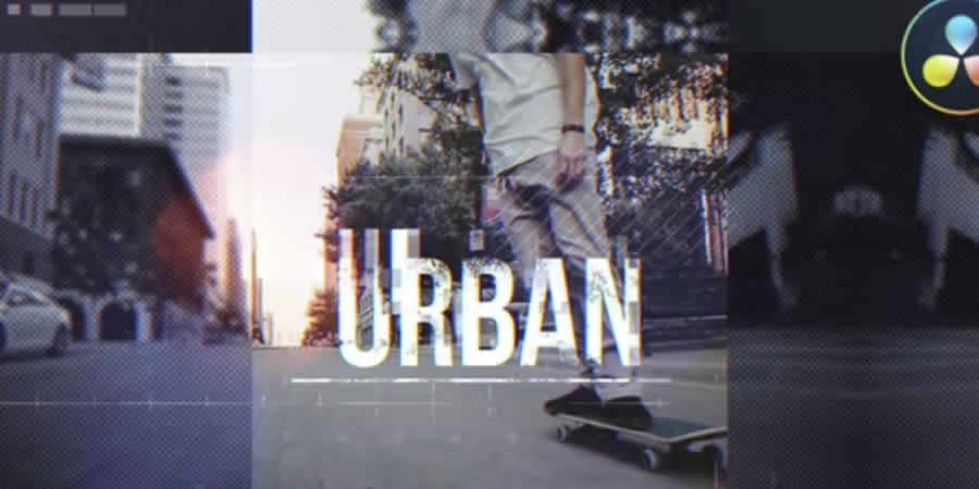 Urban Opener free davinci menyelesaikan desain gerak video template