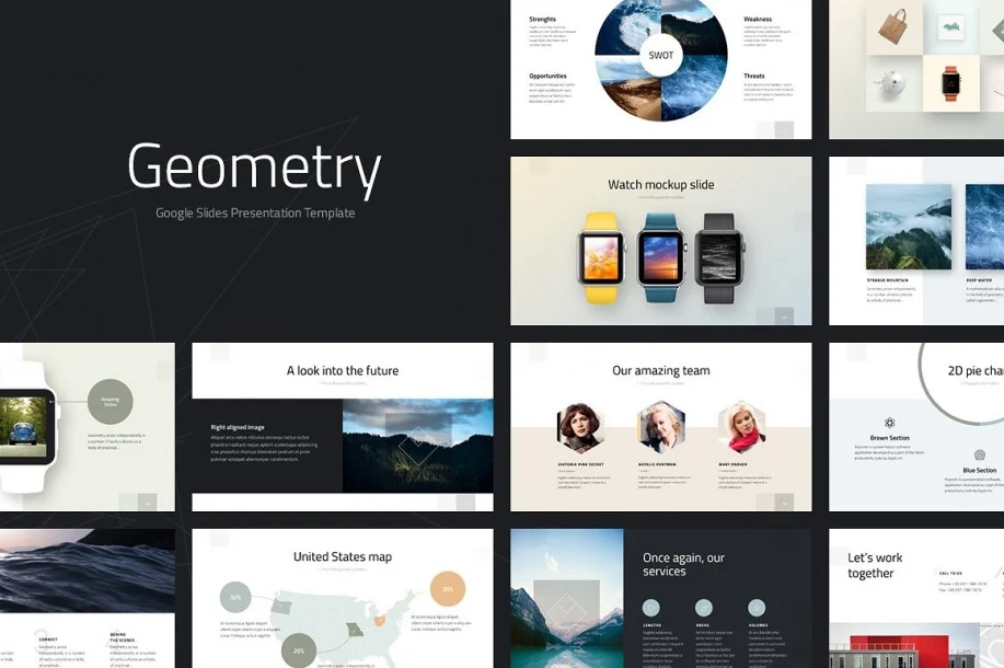 Plantilla de geometría para diapositivas de Google