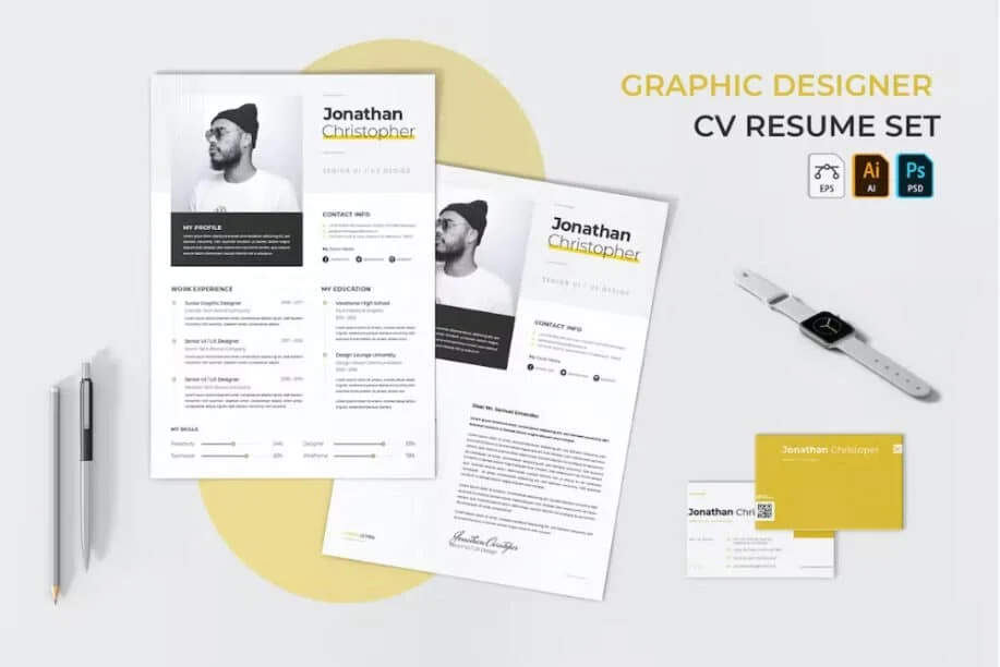 Set Resume CV Desainer Grafis