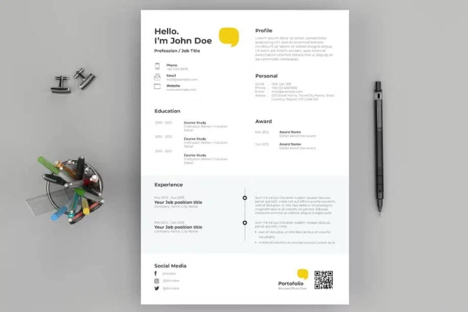 Curriculum Vitae Diseñador Gráfico CV (Minimal)