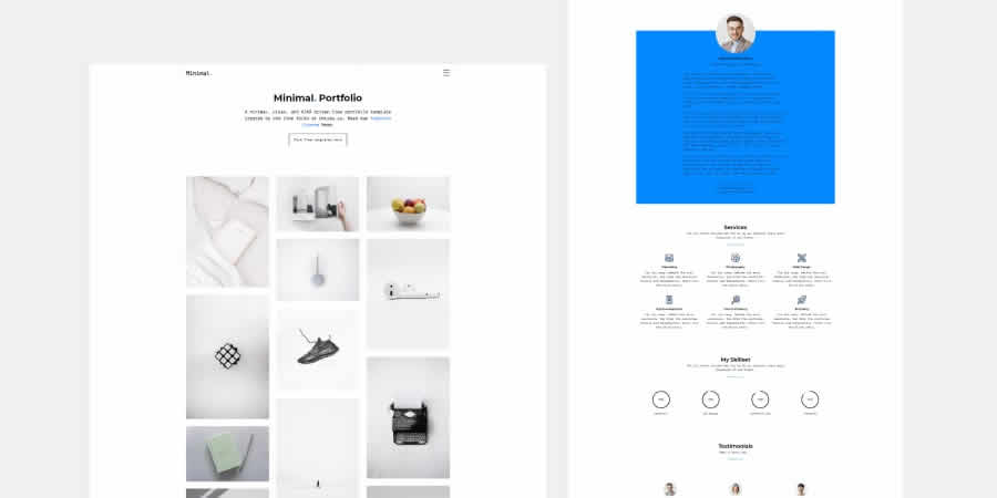 Minimal Bootstrap Portfolio Plantilla web HTML CSS receptiva gratuita