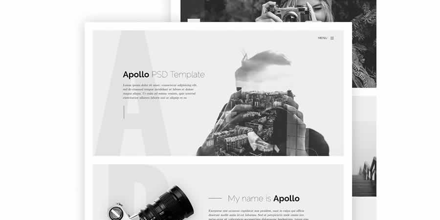 Apollo One-Page Photographers 免費響應式 HTML CSS 網頁模板