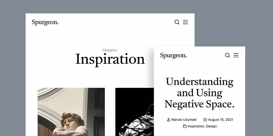 Spurgeon Clean Minimal 免费响应式 HTML CSS 网页模板