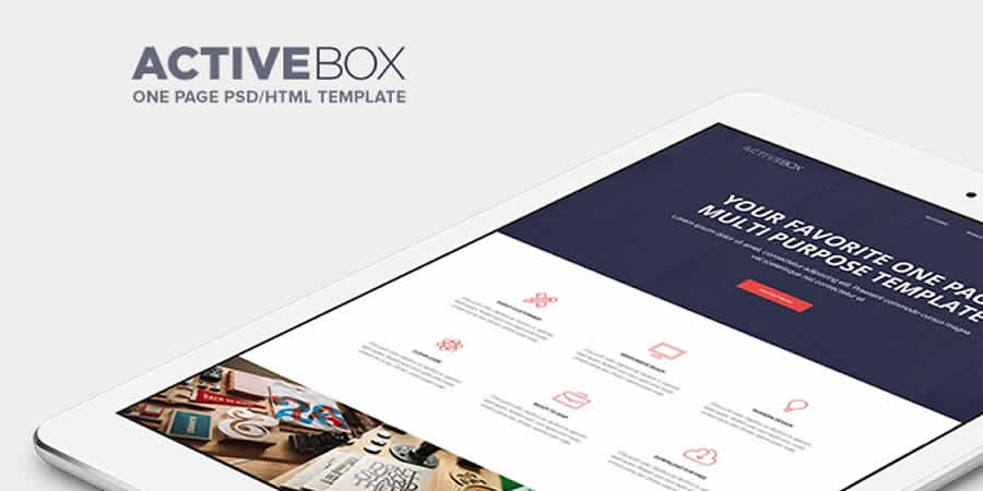 Activebox Одностраничный бесплатный адаптивный HTML CSS веб-шаблон
