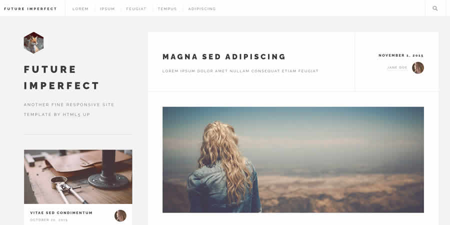 Future Imperfect Блог HTML5 Бесплатный адаптивный HTML CSS веб-шаблон