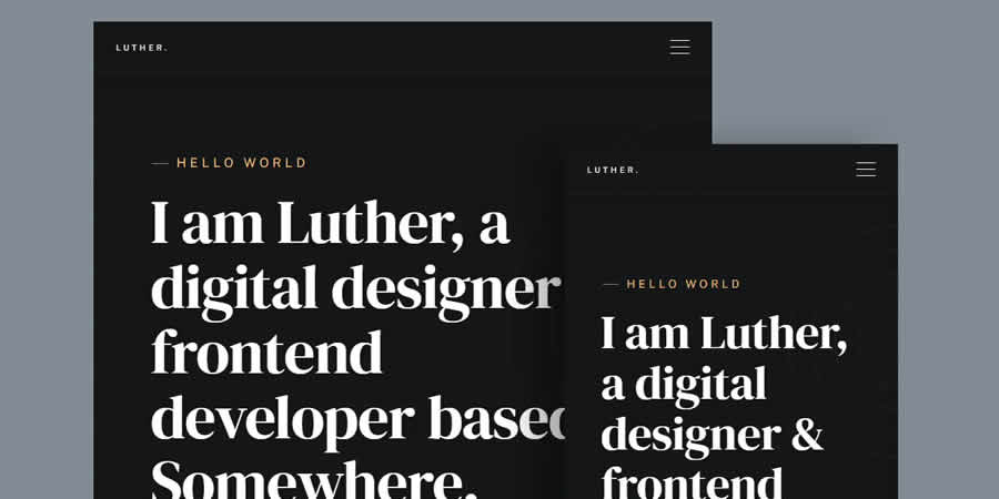 Luther Tek Sayfalık Özgeçmiş Ücretsiz Duyarlı HTML CSS Web Şablonu