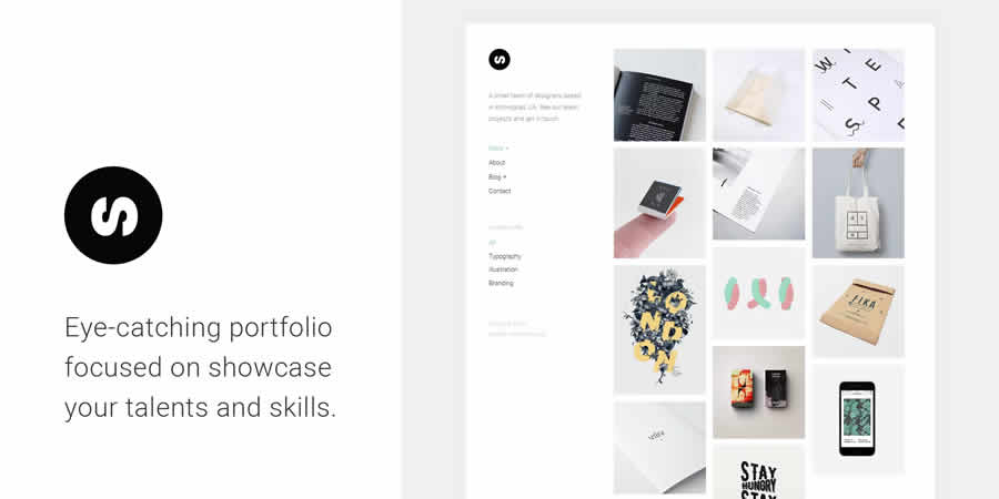 Sonex Minimalistic Portfolio เทมเพลตเว็บ HTML CSS ที่ตอบสนองได้ฟรี