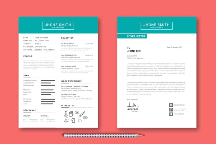 CV CV pour les concepteurs Web