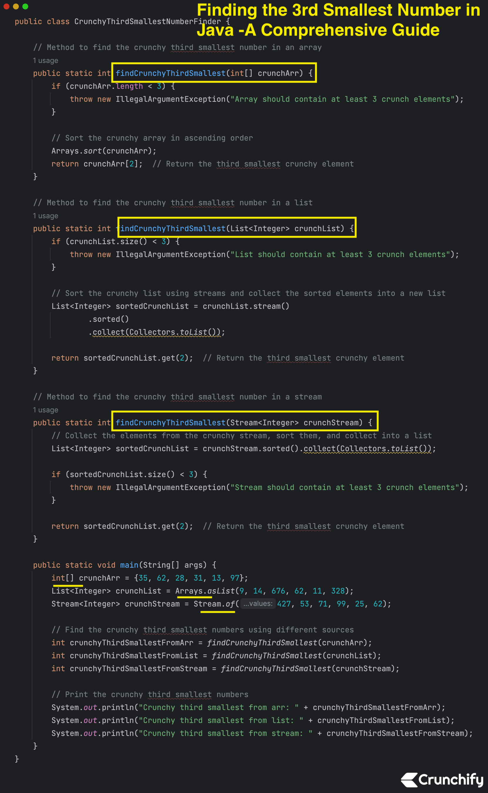 การค้นหาตัวเลขที่เล็กที่สุดอันดับที่ 3 ใน Java - คู่มือฉบับสมบูรณ์